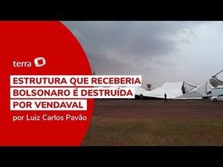 Estrutura que receberia Bolsonaro em Maringá é destruída por vendaval