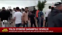 Kayseri'de yolcu otobüsü şarampole devrildi: Çok sayıda yaralı var