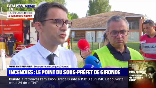 Incendie de Landiras: Le feu a été bien contenu cette nuit mais il n'est pas fixé , annonce le sous-préfet de Langon