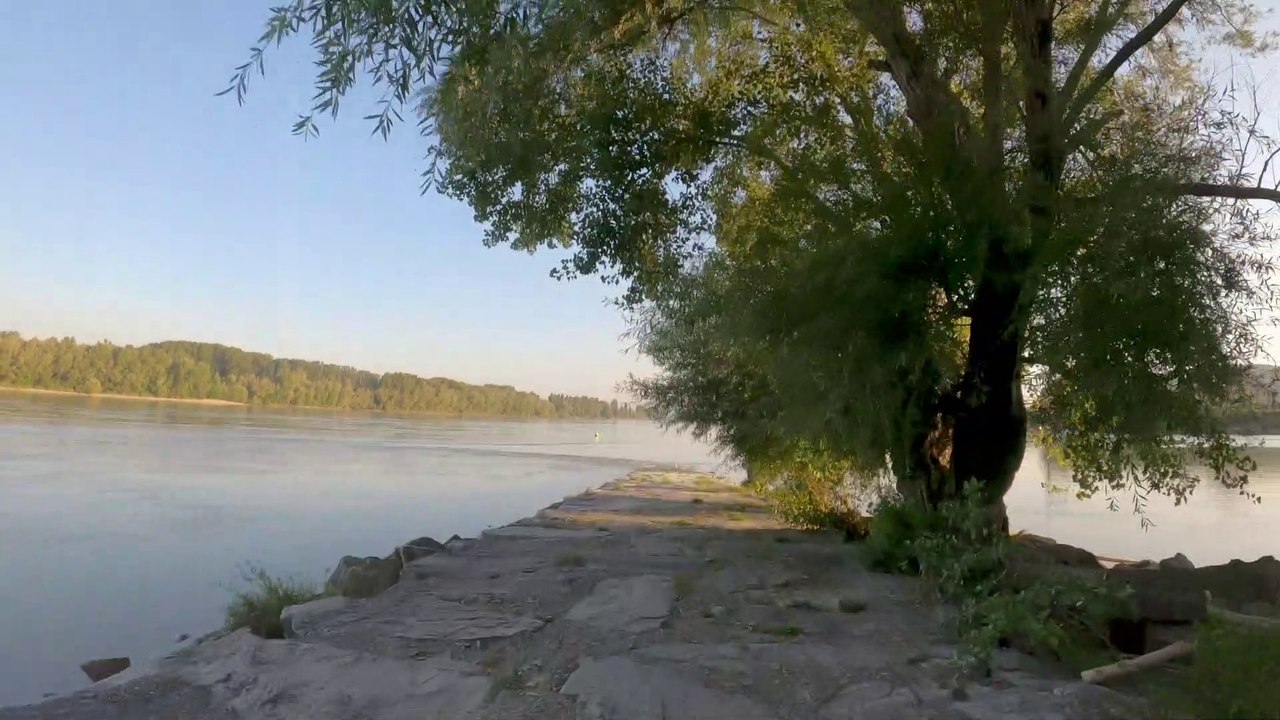 Wien am Rad: Donauinsel Nordspitze frühmorgens