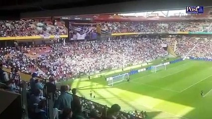 Queensland Whites singing before the game against Aston Villa at the Suncorp Stadium
