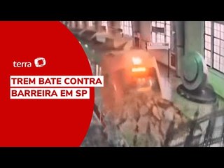 Vídeo mostra momento em que trem colide com barreira em SP