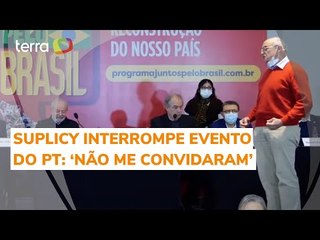 Eduardo Suplicy interrompe evento do PT, diz não ter sido convidado e pede renda básica de cidadania