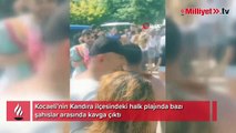 Plaj savaş alanına döndü... Tekme ve yumruklar havada uçuştu