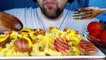 ASMR CHEESE NOODLES MACARONI & FRIED KIELBASA SAUSAGES MUKBANG | EATING SOUNDS NO TALKING