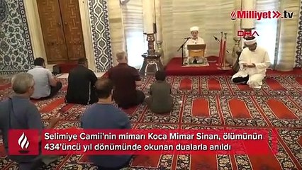 Mimar Sinan ölümünün 434. yıldönümünde Selimiye'de anıldı