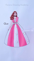 Do you like Black & Pink dress Beautiful dress Painting with Roller & Glitter  || Satisfying Art