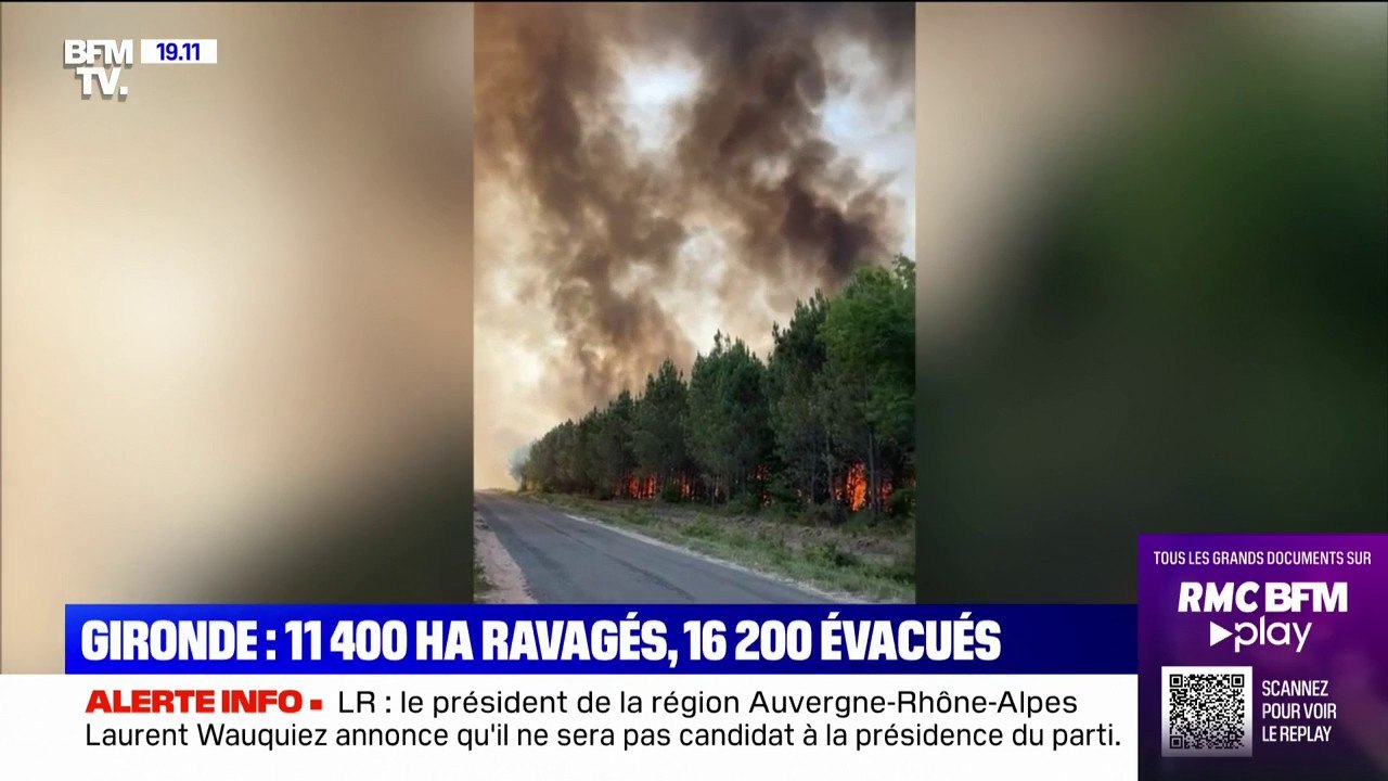 Incendies en Gironde: 11.400 hectares ravagés par les flammes et 16.200 personnes évacuées