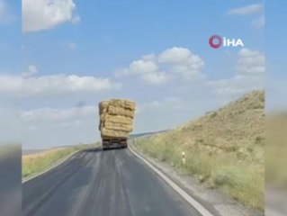 Ankara'da saman yüklü kamyon tehlike oluşturdu