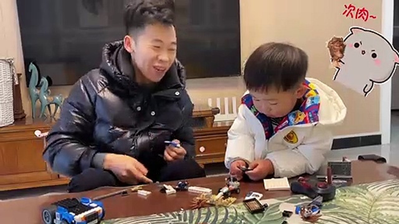 In front of his daughter-in-law, his speech is not as good as a 2-year-old cute baby, and he stole the limelight. #HumanCubs Bewitched Behavior Dare# Mengwa FunnyDaily