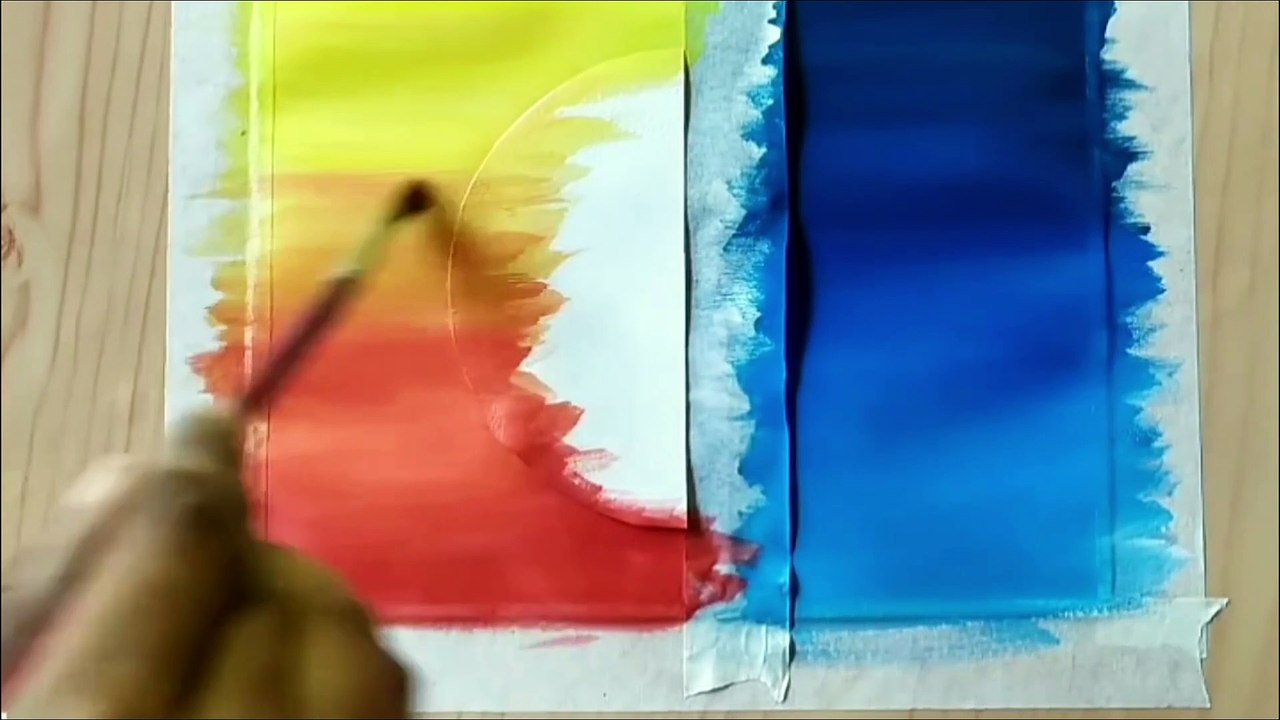 Beautiful poster colour acrylic day and night c...