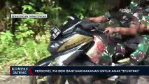 Personel TNI Beri Bantuan Makanan Untuk Anak  Stunting