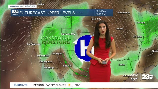 Monsoonal moisture's affect on parts of Kern County