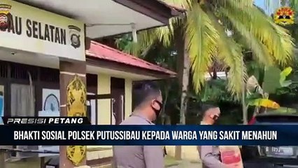 Bhakti Sosial Polsek Putus sibau Selatan menyambangi dan memberikan bantuan kepada warga yang sakit