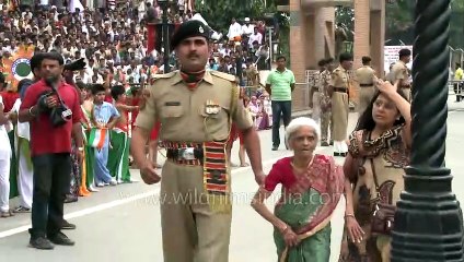 Witness of bygone days - elderly lady at Wagah border