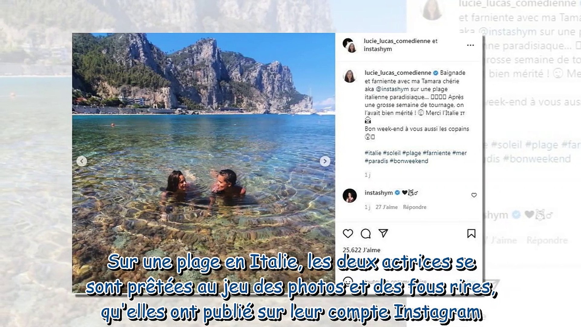 Lucie Lucas et Shy'm - les deux actrices s'éclatent en maillot de bain dans  l'eau - Vidéo Dailymotion