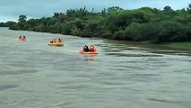 शिवनाथ नदी में हादसा : बेरीकेट्स हटा कर नदी में उतार दी कार, SDRF तड़के सेबह से सर्चिंग में जुटी