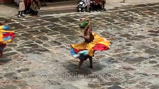 Monk performing the Cham dance in Bhutan
