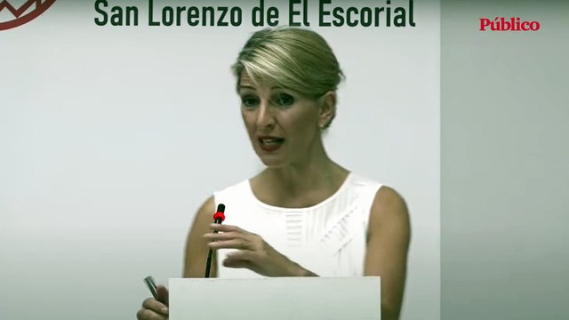 Yolanda Díaz: Podemos y Pablo Iglesias han resquebrajado un bipartidismo que por muchos sueños que pueda tener Feijóo no va a volver