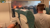 Angustia y momentos de pánico en el interior de un tren parado en mitad de un incendio en Zamora