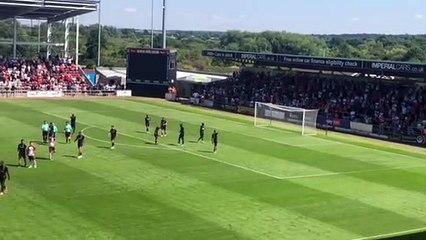 Luton applaud their away fans at Northampton