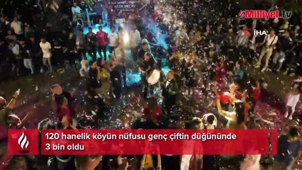 Bitlis’te 120 haneli köyün nüfusu genç çiftin düğününde 3 bin oldu