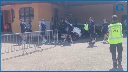 NUFC v Mainz: players arrive and warm up