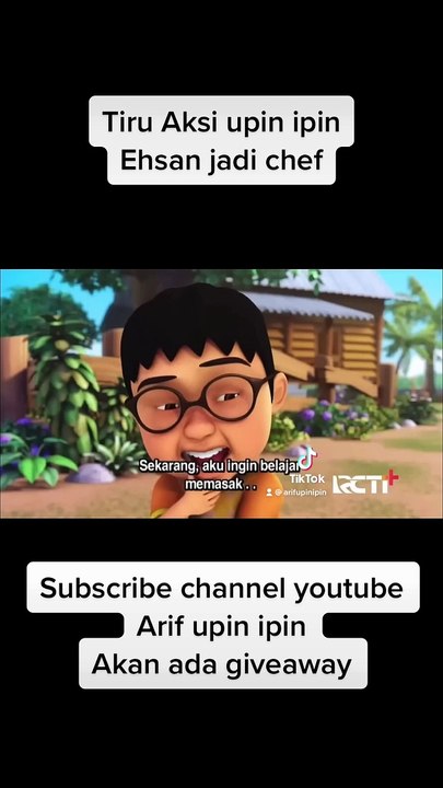 Tiru aksi upin ipin ehsan jadi chef