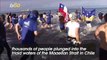 Thousands of Chileans Take Dip in Magellan Strait Waters