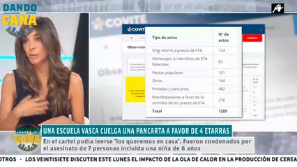 Pancarta a favor de cuatro etarras en una escuela vasca
