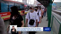 Pila at paghihintay para sa EDSA bus carousel, lalo pa raw humaba | Saksi