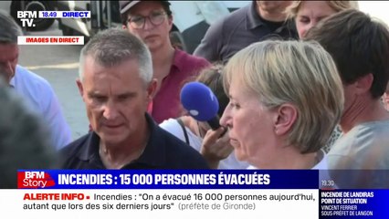 Incendies en Gironde: "Aujourd'hui, on a eu une totale inversion de la direction de la tête de feu", annoncent les autorités