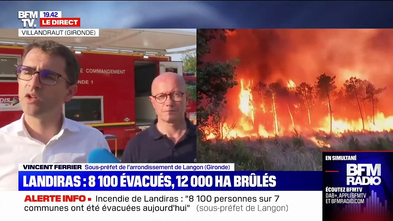 Vincent Ferrier, sous-préfet de Langon, en Gironde: "On a 890 pompiers qui opèrent, on a 20 engins-pompe supplémentaires"