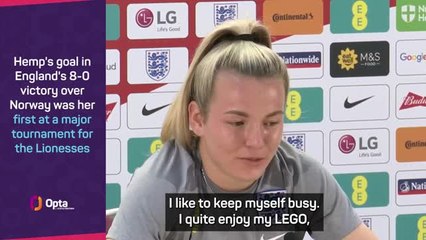 Hemp relaxing with LEGO as she builds into Euros