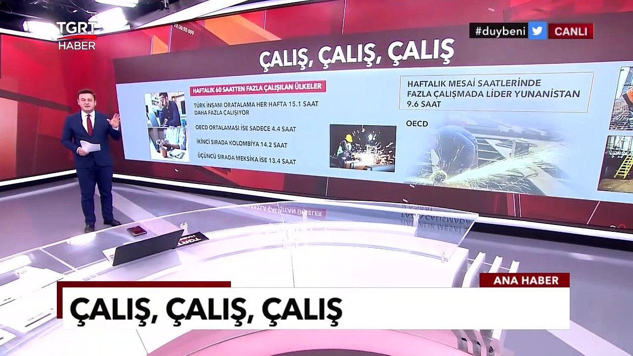 Çalışma Saatleri En Uzun OECD Ülkeleri Açıklandı: Türkiye Yine Zirveyi Kaptırmadı - TGRT Ana Haber
