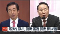 국민의힘 윤리위, 김성태·염동열 당원권 정지 3개월 의결