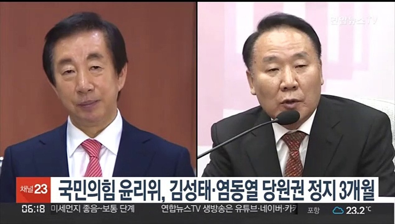 국민의힘 윤리위, 김성태·염동열 당원권 정지 3개월 의결