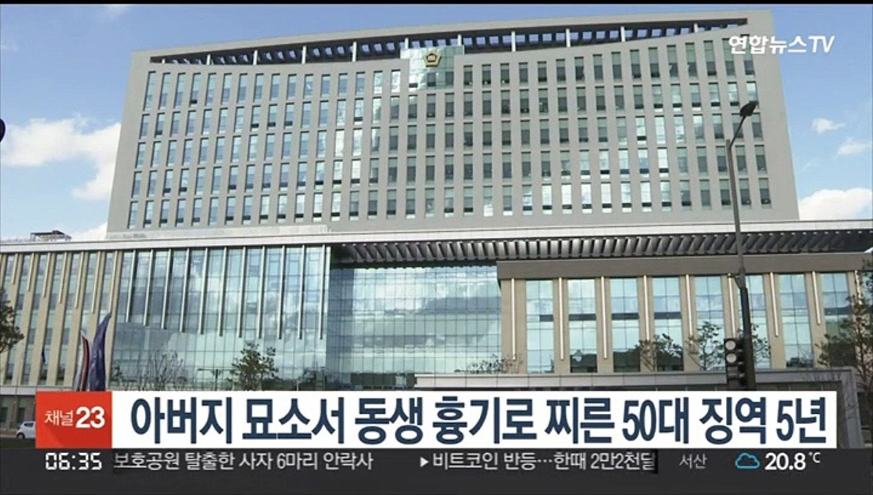 아버지 묘소서 동생 흉기로 찌른 50대 항소심서 징역 5년