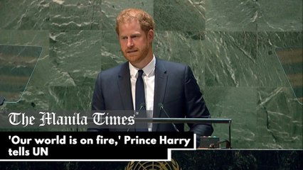 'Our world is on fire,' Prince Harry tells UN