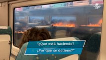 Tren se detiene en medio de los incendios y pasajeros viven momentos de pánico