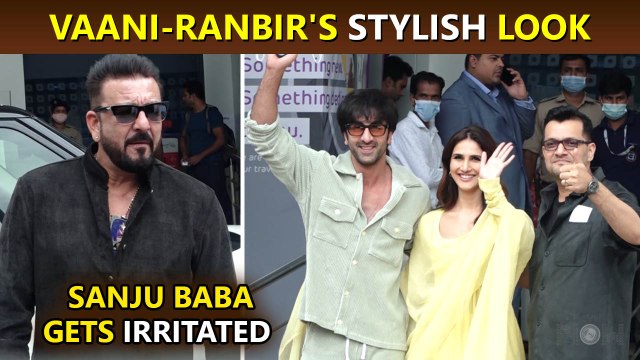 Sanjay Dutt's Gets Irritated With Paps, Ranbir Looks Handsome, Vani Looks Pretty In Yellow