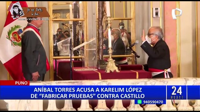 Aníbal Torres acusa a Karelim López y a Zamir Villaverde de crear pruebas en contra de Castillo