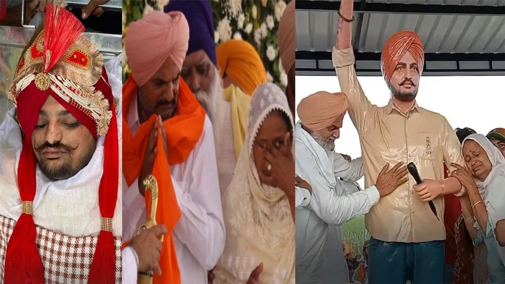 Sidhu Moose Wala की पत्थर की मूरत देख फफक पड़े पिता Balkaur Singh, बिलखने लगीं बूढ़ी मां| *News