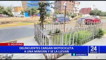 El Agustino: delincuentes roban moto en una miniván a pocos metros de una caseta policial