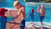'Boy persuades scared younger brother to jump into the swimming pool with him'