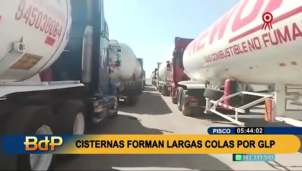 Llegaron hasta Pisco: camiones cisterna formaron largas colas para abastecerse de GLP