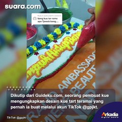 Gemas Banget, Ada Kue Tart Bentuk Papan Karangan Bunga, Publik: Super Keren!