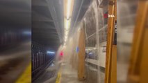 New York'ta metro istasyonlarını yine su bastı