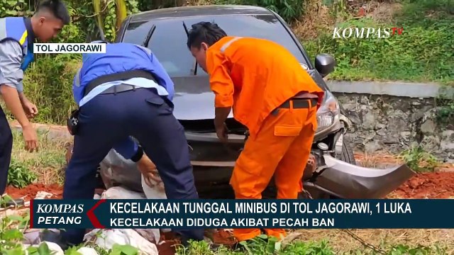 Kecelakaan Tunggal di Tol Jagorawi Diduga Akibat Pecah Ban, Mobil Nyaris Masuk Saluran Air!