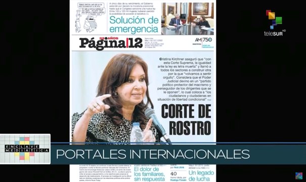 Enclave Mediática 19-07: Vicepresidenta de Argentina cuestiona a Corte Judicial